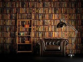 Libraries Chesterfield Reading Chairs Wallpaper Books