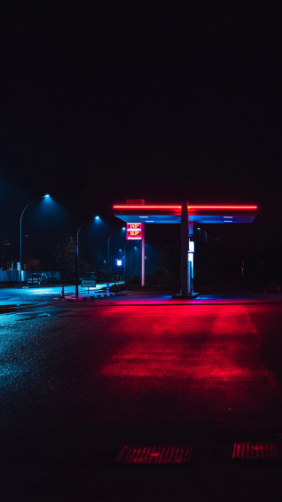 Wallpaper Night City Neon Lights Street