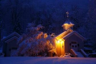 Wv Country Church Morning Snow Storm Christmas Postcard Structures