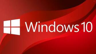 Windows Big White Logo On Red Curves Wallpaper Computer
