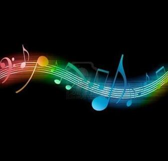 Showing Gallery For Colorful Neon Music Notes In A Line