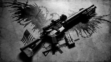 Ar Rifle On The Ground Wallpaper Photography