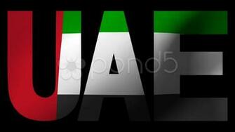 Video Uae Text With Fluttering Flag Animation