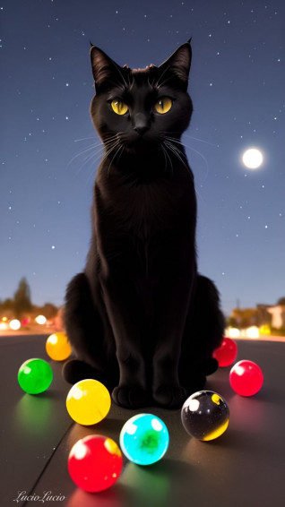 Glass Marble And Cat In Cats Art Wallpaper