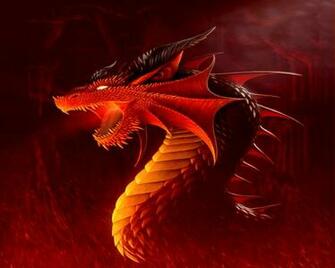 Red Dragon Fire Purple Blue Fantasy