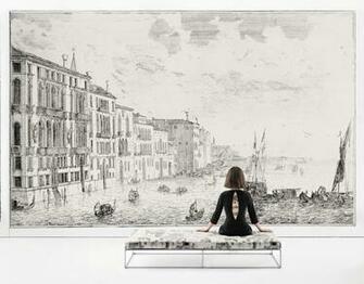 This Unique Wall Treatment Is A Large Line Art Digital Print Of The