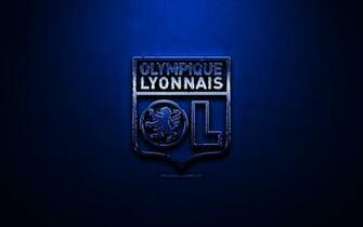 Wallpaper Olympique Lyonnais Fc Blue Metal Background
