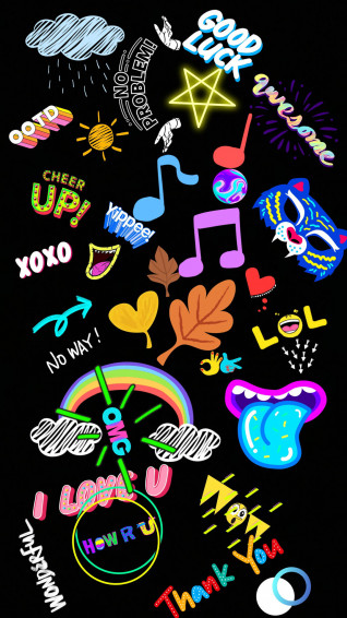 Neon 4k Doodle Wallpaper