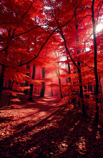 Red Forest Wallpaper