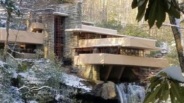 Fallingwater Virtual Background Snow