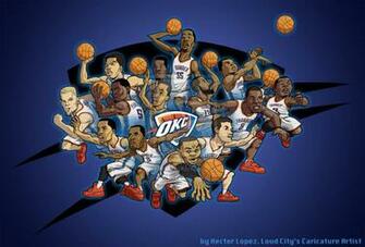 Cartoon Of Okc Thunder Players By Heckthor