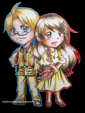 Hetalia Chibi America And Philippines By Spogunasya