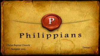 Christ Baptist Church Summer Lesson Philippians