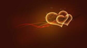 Wallpaper Brown Orange Red Heart Full HD 1080p