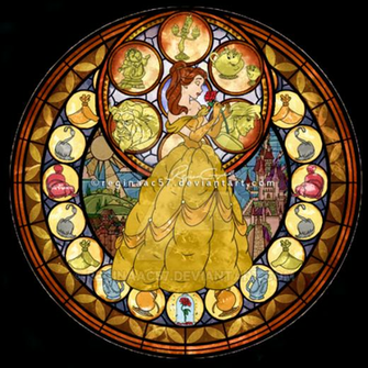 Belle Kingdom Hearts Stain Glass By Reginaac57