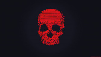 Wallpaper Skull Glitch Art Minimal Dark Red