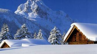 Winter Cabin Desktop Pc And Mac Wallpaper