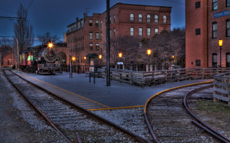 Boston Locomotive Railway City Christmas H Wallpaper