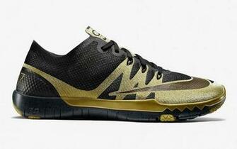 Black Gold Nike Trainer Cr7 Shoes Wallpaper