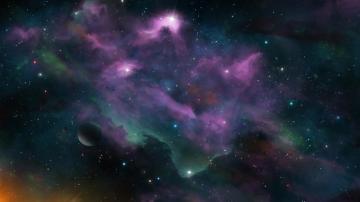 Artwork Space Colorful Clouds Planets Nebula