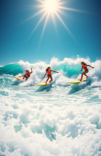 Girls Surfing Wallpaper