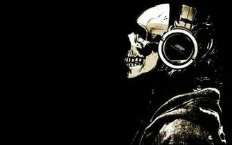 Headphones Skeletons Wallpaper