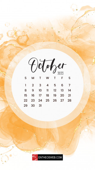 October Calendar Phone Wallpaper Entheosweb