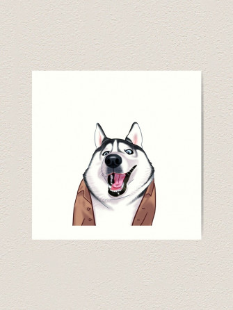 Siberian Husky Smile Art Print By Toss4pon