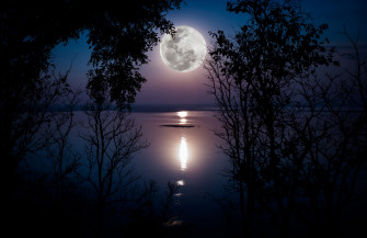 Setting Moon 4k Wallpaper