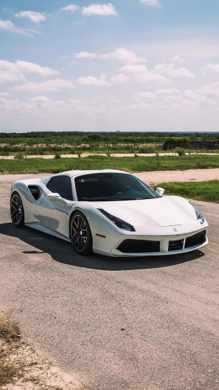 White Ferrari iPhone Wallpaper