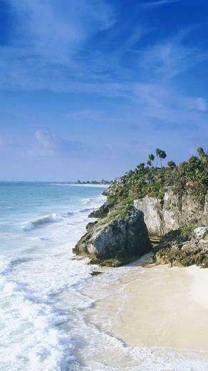 Mayan Ruins Beach Galaxy S5 Wallpaper