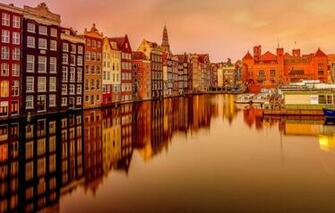 Wallpaper Building Channel Netherlands Amsterdam Holland