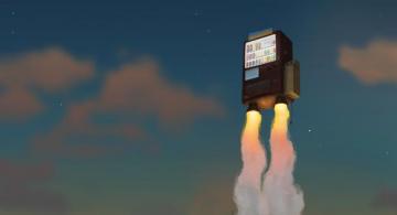 The Vending Machine Flies Up Into Sky In 4k Various Live