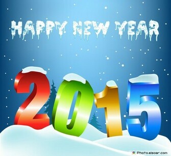 Happy New Year With Stylish Colorful Text And Snow