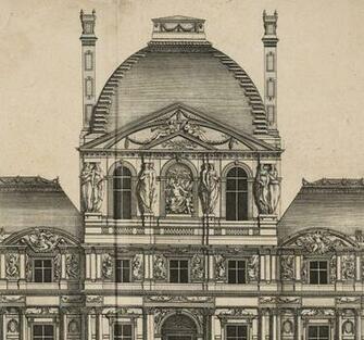 Louvre Elevation Paris Majesty Maps Prints