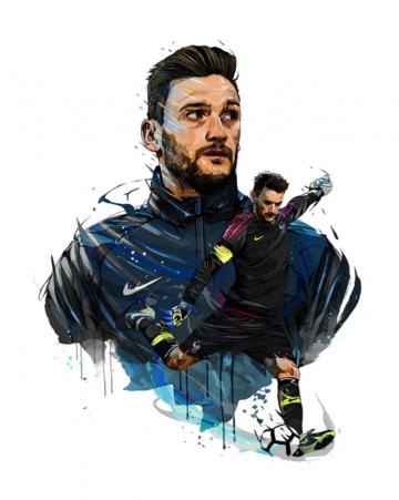 Hugo Lloris Watercolor Digital Art By Ivon Lionard