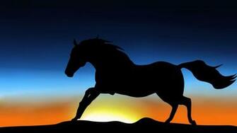 Wallpaper Animal Horse Mane Jumps Tail Silhouette Sky