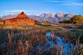 Mormon Row Grand Teton National Park Jackson Hole Wyoming Usa Barm