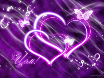 Purple Hearts Background Wallpaper