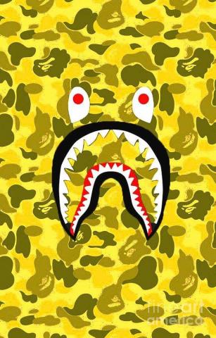 Bape Shark Gold Wallpaper In