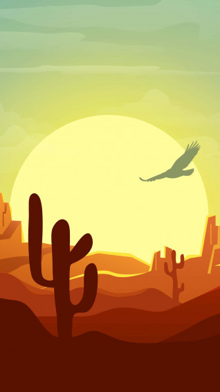 Glowing Sun Of The Desert iPhone Wallpaper