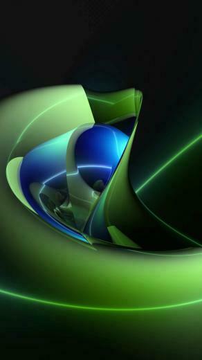The Green 3d And Blue iPhone Wallpaper Top