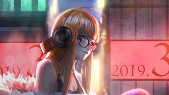 Anime Girl With Headphones Art Wallpaper HD 4k
