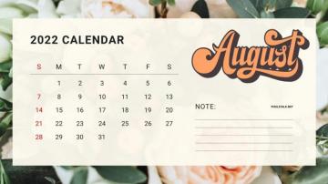 August Calendar Wallpaper HD For Desktop Net