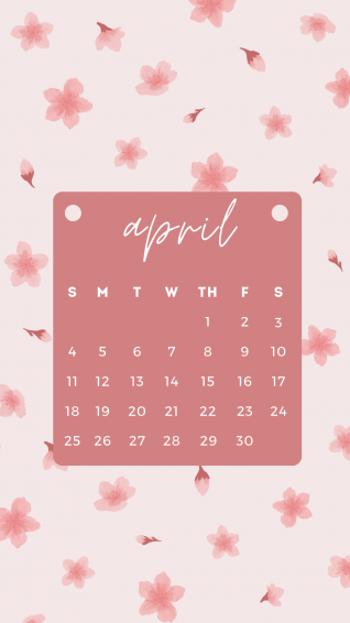 April Calendar Phone Wallpaper