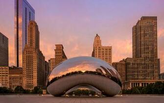 Wallpaper Cloud Gate Chicago Public Sculpture