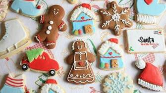 Cute Assorted Holiday Christmas Cookies Wallpaper Screensaver For