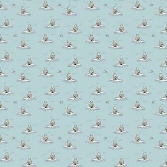 Bear Blue Removable Wallpaper Peel Stick Vinyl Reusable Non Toxic