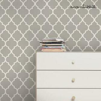Moroccan Grey Peel Stick Fabric Wallpaper By Accentuwall On
