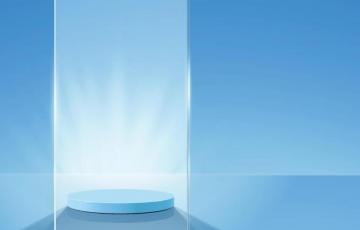 Abstract Minimal Scene With Geometric Forms Cylinder Podium In